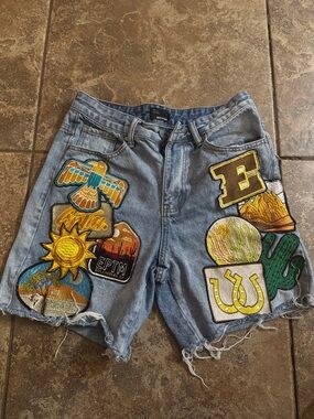 EPTM Blue Denim Patchwork Men’s Shorts